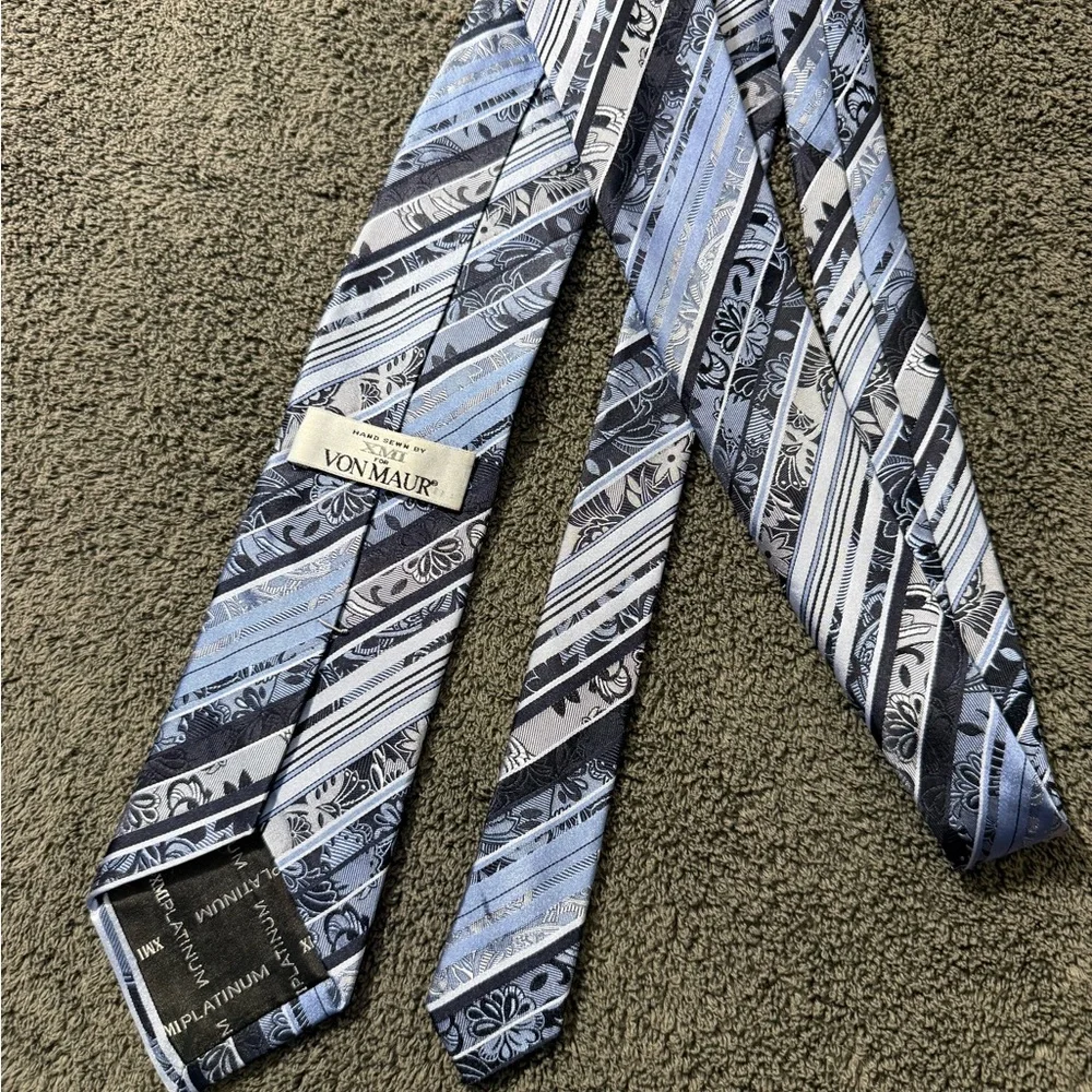 XMI for Von Maur Striped Blue and‎ Gray Tie